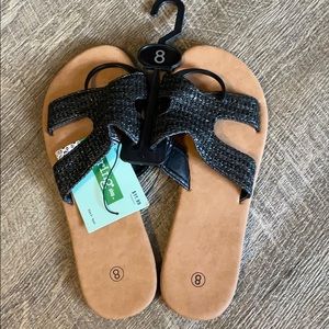 Black flip flops